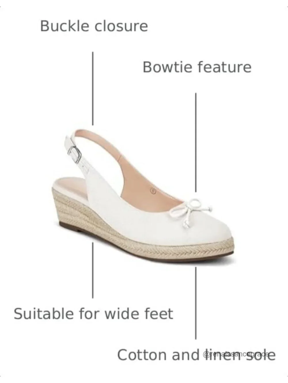 Womens Espadrilles Wedges Slingback Closed Toe Canvas Bow Platform Summer Shoes
